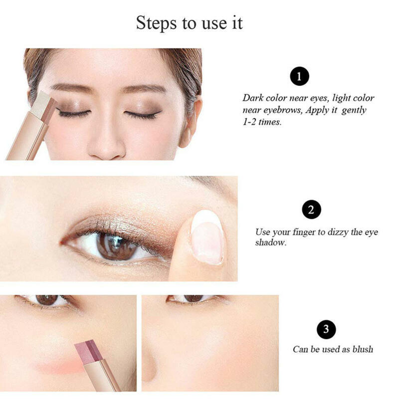 Matte Eyeshadow Beginner Gradient two color Waterproof Eyeshadow Make Up Eyeshadow Stick modifica Lazy Eye Shadow