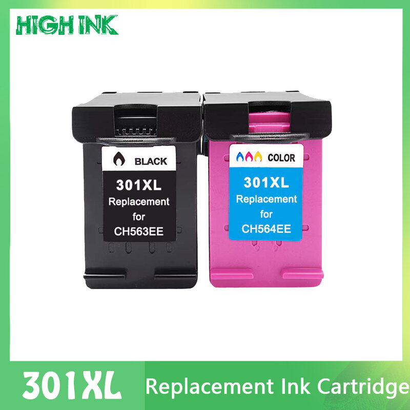 2 PCS cartucho de tinta compatível para hp 301 Deskjet 301XL CH563EE CH564EE para hp 301 1000 1050 2000 2050 2510 3000 3054