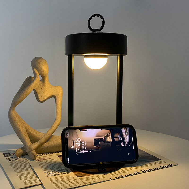 Design creativo staffa per cellulare lampada lampada da tavolo ricaricabile altra lampada portatile per illuminazione interna