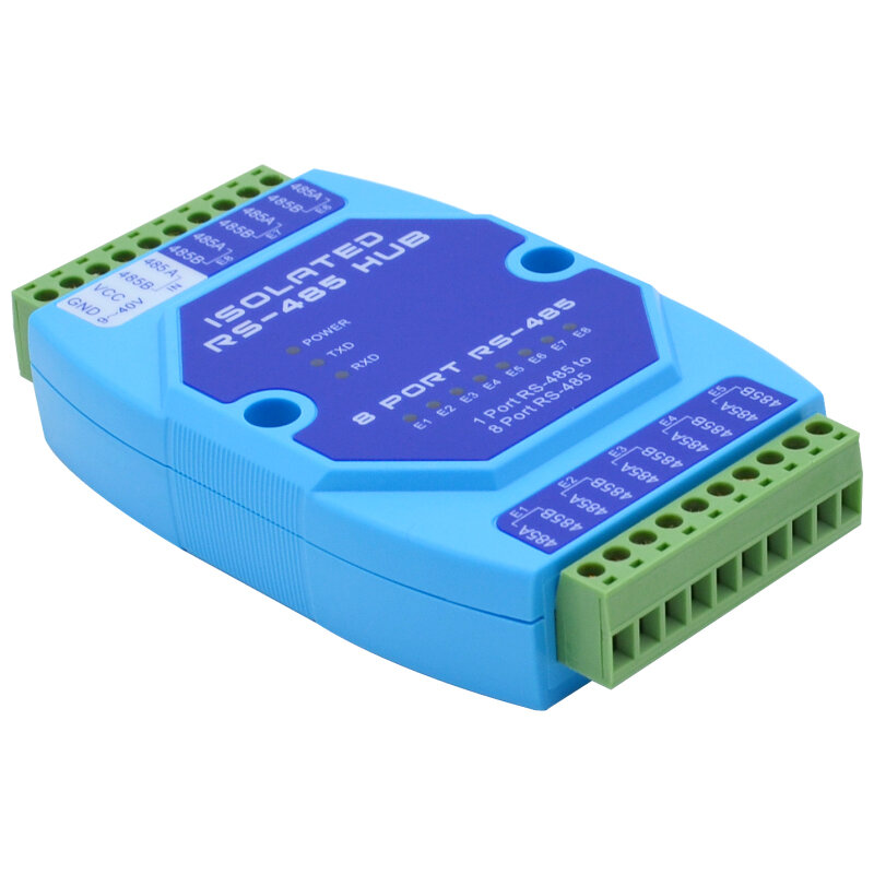 8CH RS485 Bus Splitter Hub 8 Port Distributor Industrial-Grade Photoelectric Isolation Repeater