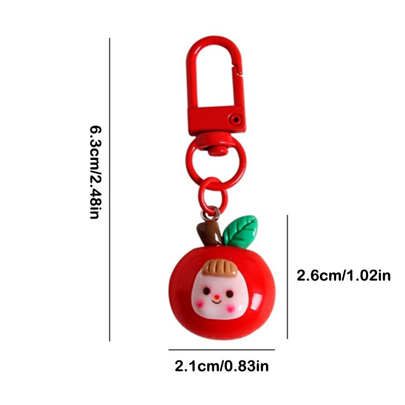 Cartoon Sweet Girl Key Chain Cute Fruit Doll Phone Pendant Car Key Ring Backpack Charms Bag Decor Accessories