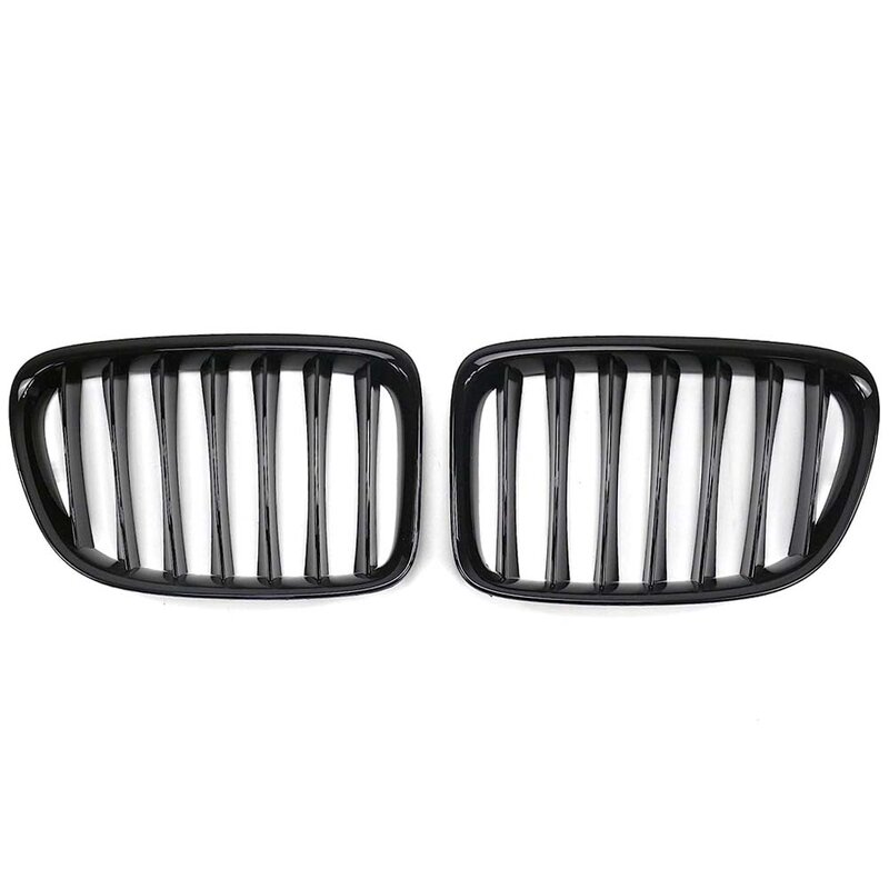 1 Slat Front Bumper Kidney Grille Grill Gloss Black Racing Grills Replacement  For-BMW X1 Series E84 SDrive XDrive 2009-2016