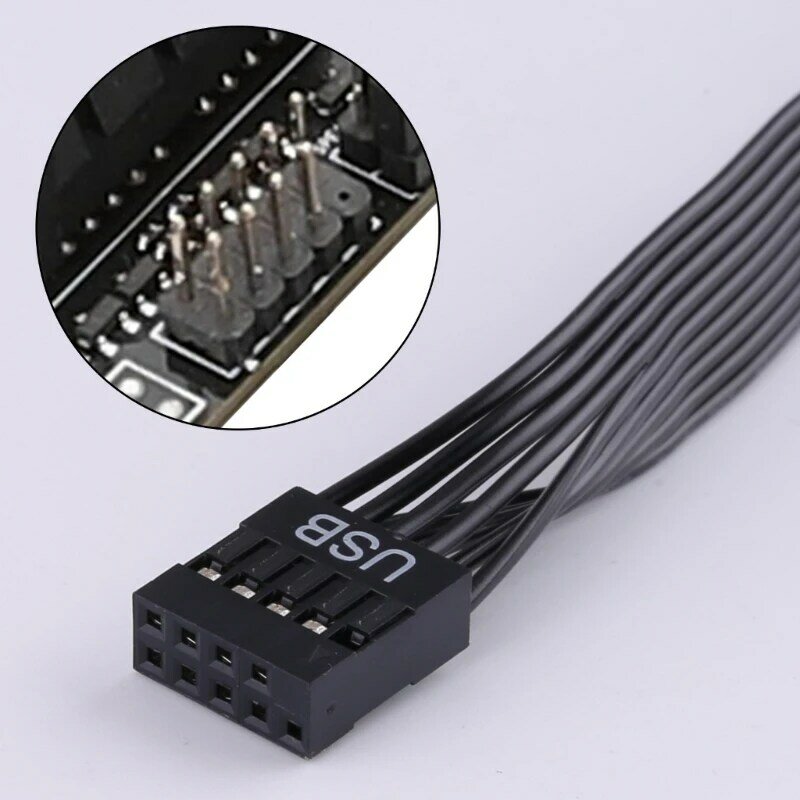 Cable extensión frontal USB2.0 9 pines para placa base ordenador, conexión macho a Cable envío directo