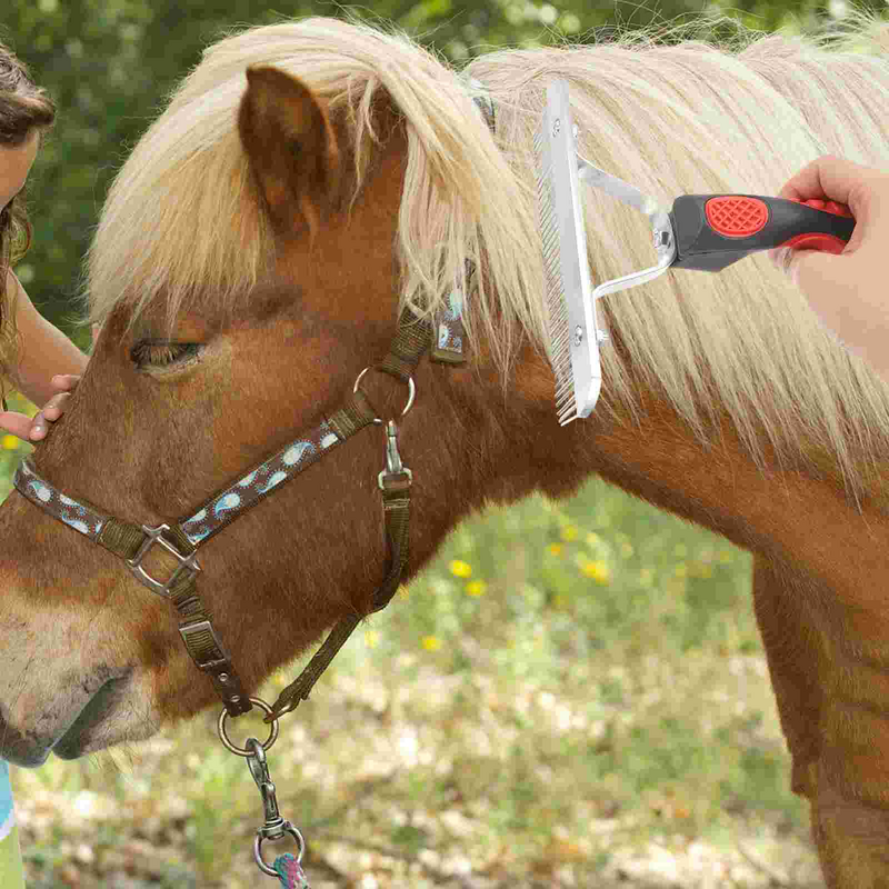 Spazzola per toelettatura del cavallo utile pettine per la pulizia della pelliccia di cavallo fornitura per la pulizia del cavallo degli animali domestici
