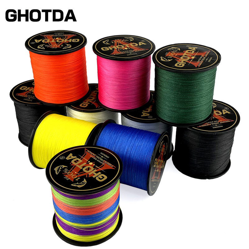 GHOTDA X8 PE Fishing Line 1000M 500M 300M Braided Multifilament 0.14-0.5mm Multicolour Fishing Weave Extreme Super Strong