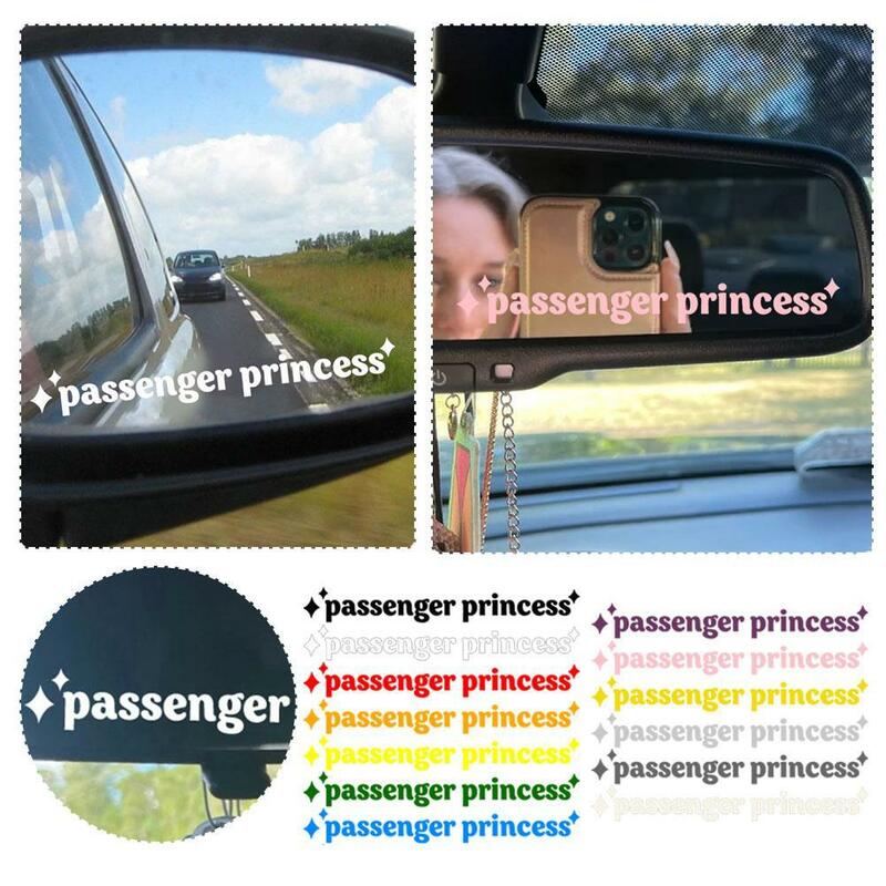 Pegatina de espejo retrovisor para coche, calcomanía de vinilo impermeable para vehículo, accesorios interiores de coche, Princesa, estrella, pasajero