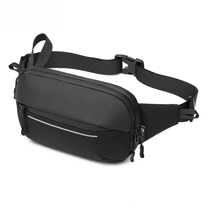 Tas bahu pria, tas dada pria anti air multifungsi sederhana modis tas selempang olahraga dapat diperluas