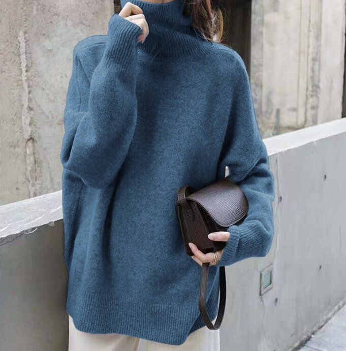 여성용 하이넥 긴팔 스웨터, 다용도 기본 풀오버 니트웨어, Y2K 의류, 단색, 신상 패션, 2023 겨울