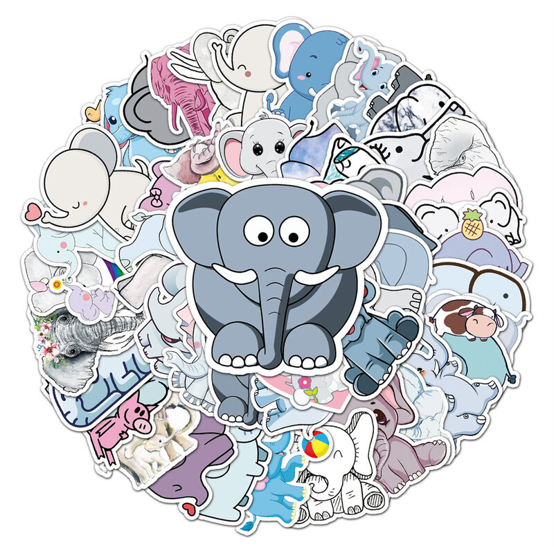 10/30/50pcs neue Elefanten Cartoon Persönlichkeit kreative Computer Koffer Auto Handy Dekoration wasserdichte Aufkleber Großhandel