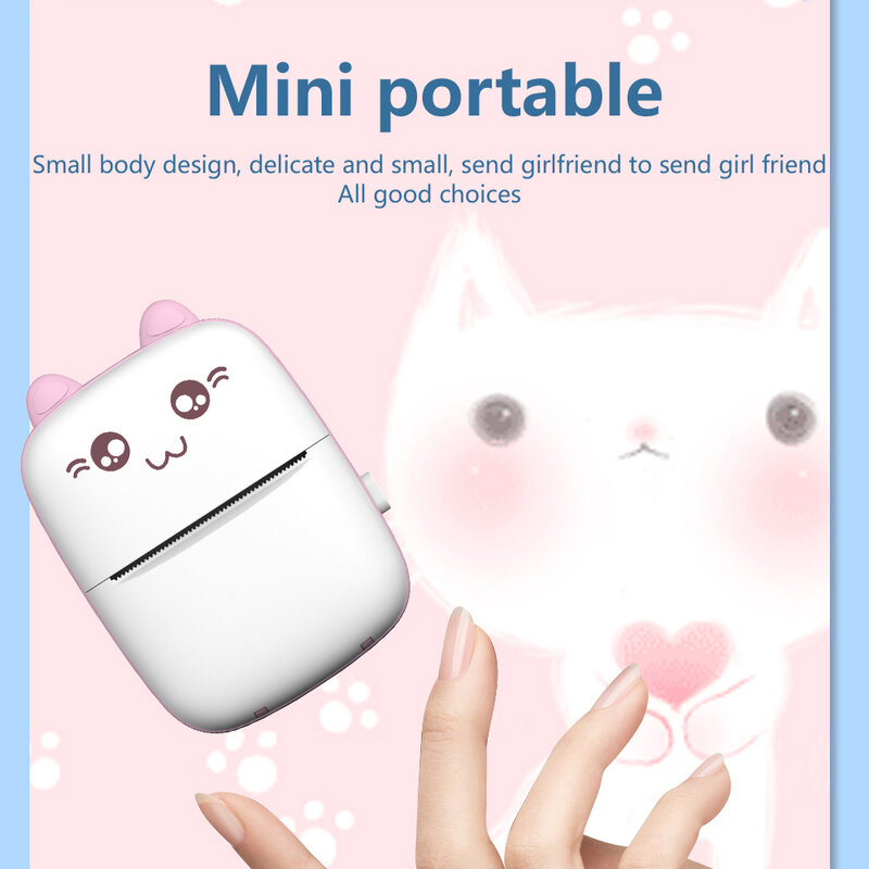 Stiker foto Printer portabel Mini, Printer Label berperekat termal, stiker foto portabel Mini untuk ponsel IOS Android