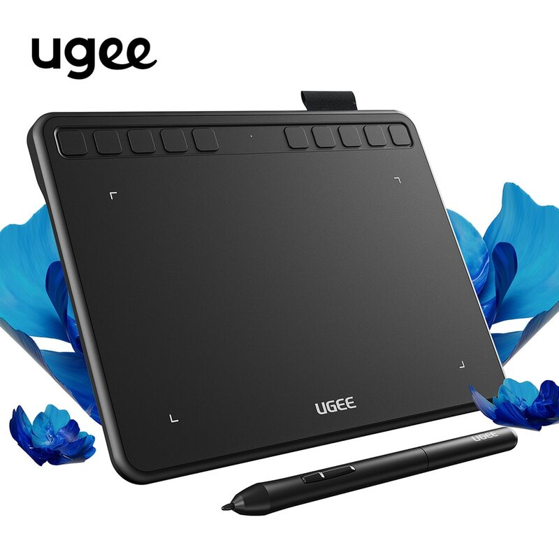 UGEE-S640 Tablet gráfico, 6 Polegada Tablets de desenho, Pen Pad Digital, Placa de escrita, 8192 Stylus, Android, Windows, Mac, Laptop