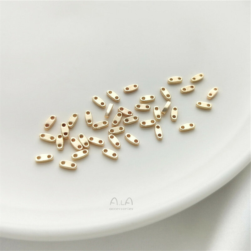 14K ouro revestido dupla linha millet bead partição acessório duplo buraco partição DIY artesanal frisado pulseira jóias material