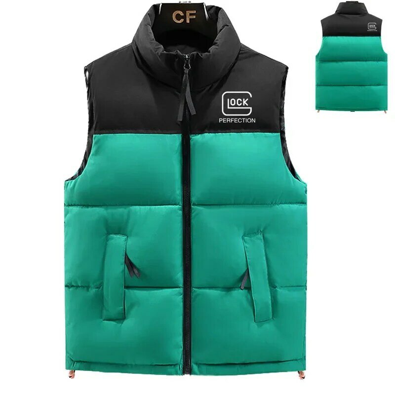 Glock 퍼펙션 슈팅 프린트 남성용 재킷, 캐쥬얼 다운 조끼, 하이 퀄리티 힙합 스트리트 브랜드 코튼 재킷, 신상