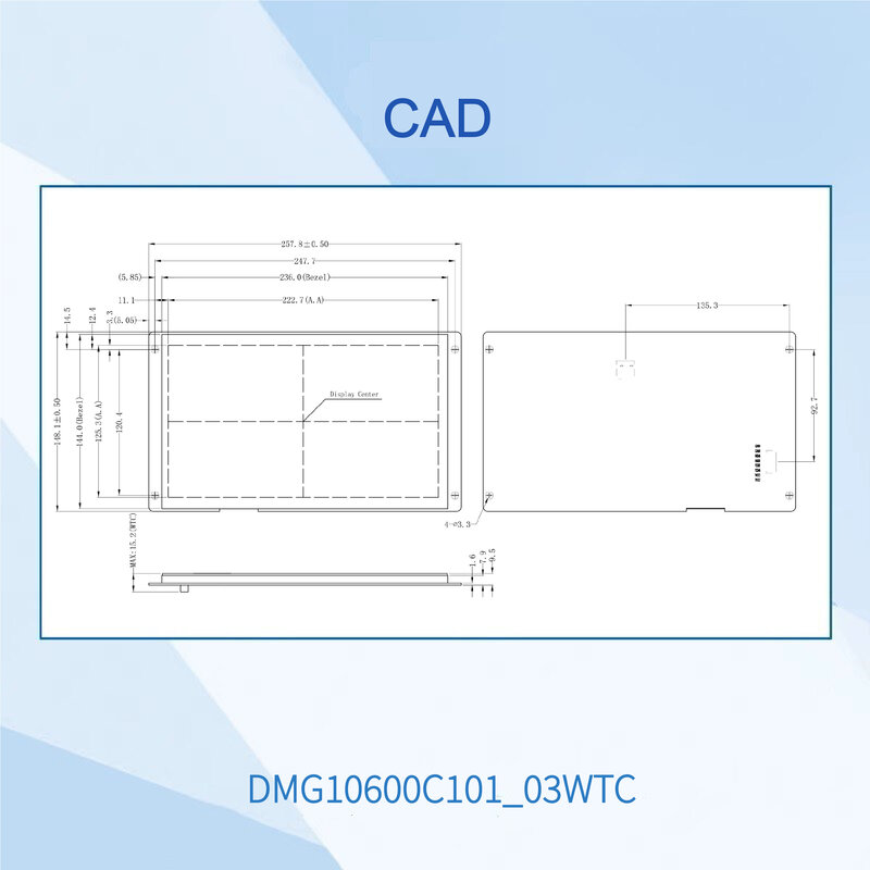 Dwin 10.1 Inch Commerciële Grade, 1024*600 Hmi Touch Screen Voor Arduino/STM32, Ips Scherm, rgb/Ttl/Rs 232