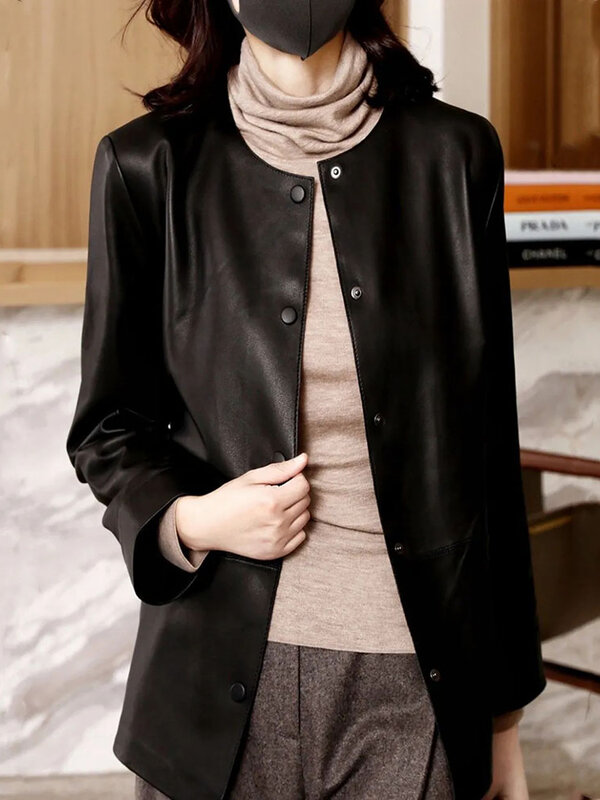 Качественная женская куртка из искусственной кожи цвета хаки, черная кожаная женская байкерская куртка, кожаное пальто, тонкая искусственная кожа
