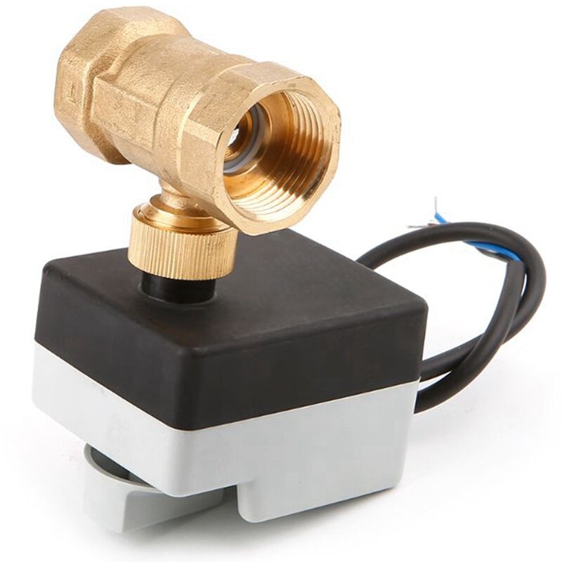 Actuador eléctrico de válvula de bola motorizada con interruptor Manual, 2 unidades, Ac220v, Dn15, 2 vías, 3 cables