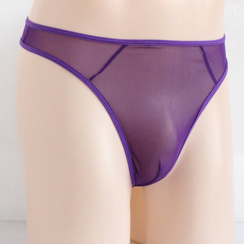 1pc Men's Transparent U-Convex Pouch Thongs G-Strings T-Back Bikini Briefs Mesh Lingerie Underwear Man Panties Underpants