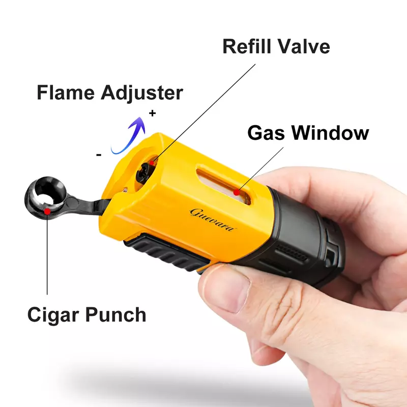 Accendisigari torcia 4 torcia Jet Flame ricaricabile con Punch accessori per fumatori strumento per fumare accendino a Gas portatile