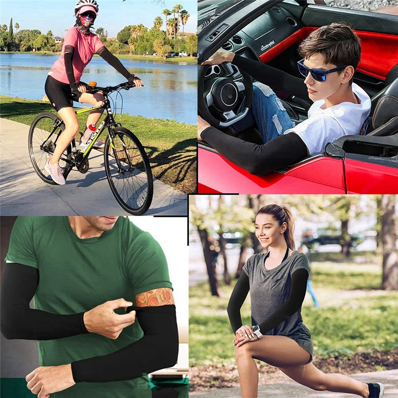8 Pairs Arm Sleeves for Men and Women, Sleeve to Cover Full Arms,UV Out&Cooling,Sun Protect Sleeves,Black+White