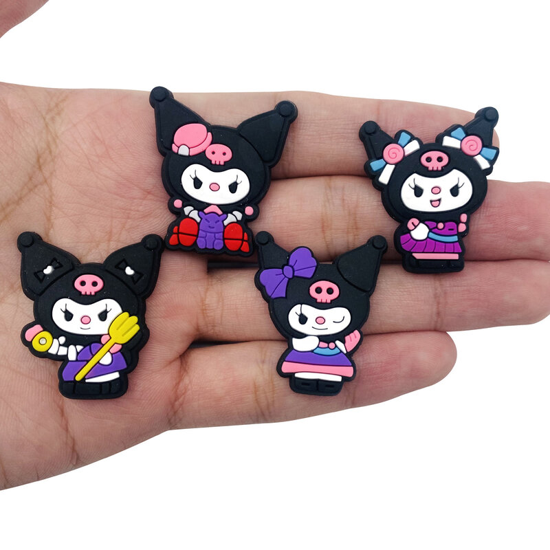 MINISO 1-10Pcs Sanrio Kuromi Shoe Charms for Sandals Decoration Shoe Accessories Charms Fit Wristbands Birthday Present