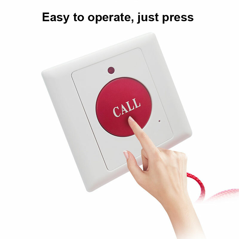 Botón de llamada de emergencia con cable, 5 piezas, botón de presión y Cuerda de tracción para sistema de llamada de ayuda al Hospital