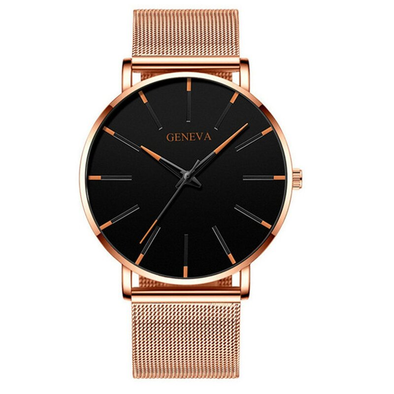 นาฬิกาควอทซ์สแตนเลสสำหรับนักธุรกิจนาฬิกาแฟชั่นสำหรับผู้ชายนาฬิกาบางเฉียบทำจากเหล็ก Gaw100b-1a
