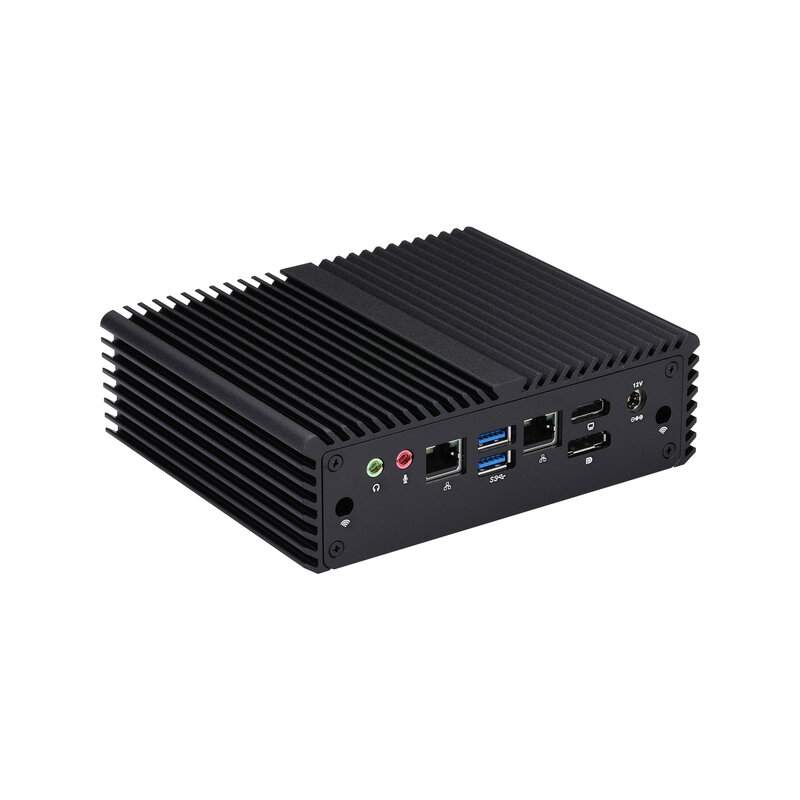 Qotom Mini PC 2*2.5G I225-V LAN 10210U i3 10110U ,DP RS232 4 usb3.0 Mini Computer Pfsense Mini PC senza ventola