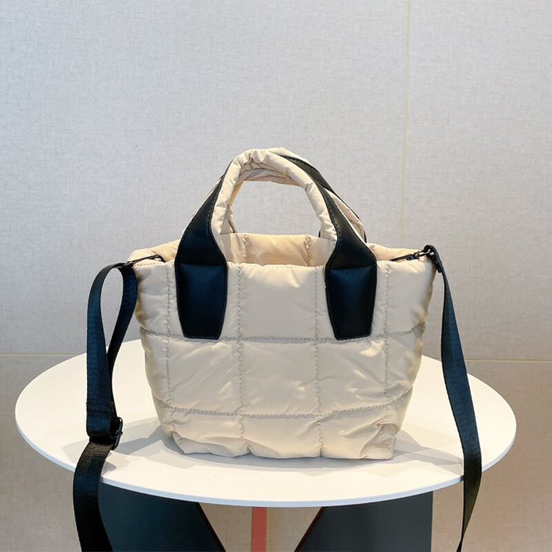 Zima pikowania wyściełane torby wypełnienie z bawełny torebki damskie miękkie ciepłe dół torby projektant torby na ramię Crossbody dla kobiet 2022