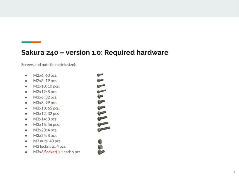 Parafuso e porcas para Sakura RC Car, Modelo17 3DSets, Fixadores, Hardware, 240 Versão, 1.0, 3D Sets, 60XL, 80XL, 3M-144