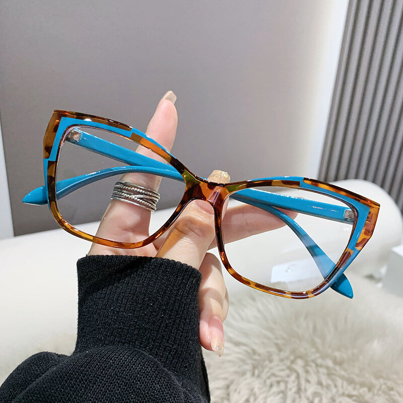 แว่นตากรอบแว่นสายตาสำหรับผู้หญิงแว่นตากันแสงสีฟ้าแบรนด์ออกแบบแบรนด์แมวตาผู้หญิงแว่นตาแฟชั่นใหม่