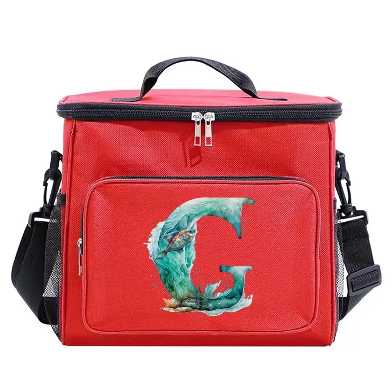 Термоизолированные сумки для ланча, сумочка для завтрака походный Органайзер чехол, контейнер для хранения еды, буква с изображением рыбки Series