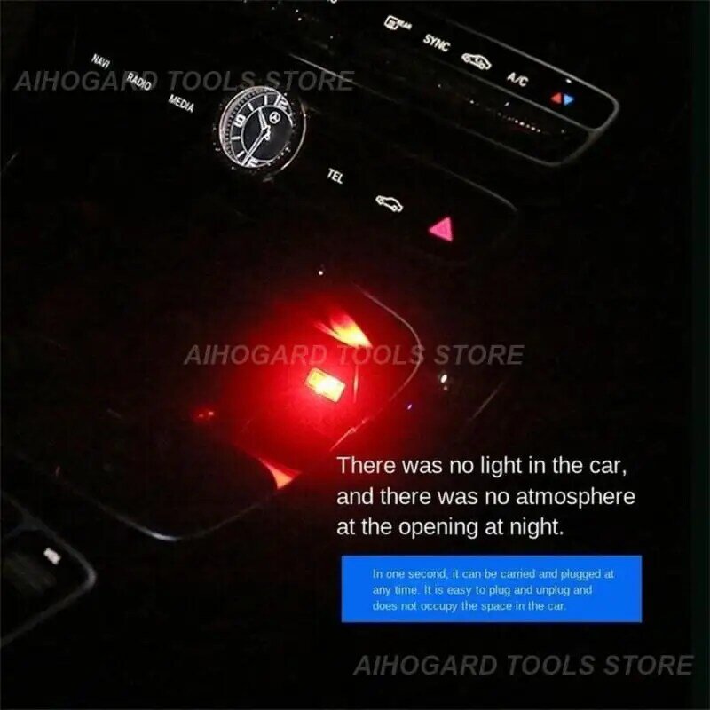 Avvrxx مصباح سيارة LED صغير ، جو السيارات الداخلية ، ديكور ضوء USB ، التوصيل والتشغيل مصباح ، الإضاءة في حالات الطوارئ ، منتجات السيارات الكمبيوتر ، 1 قطعة ، 2 قطعة