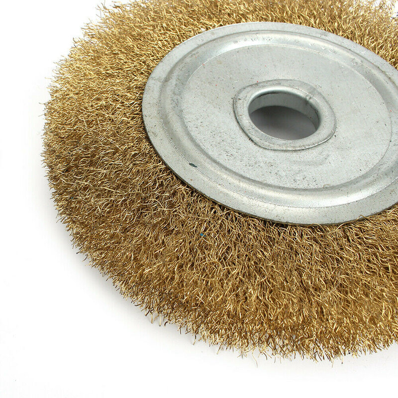 Roue de brosse plate en fil de cuivre en laiton souple, polyvalente pour le polissage de plusieurs TANAvailable (100/125/150/200/250mm)
