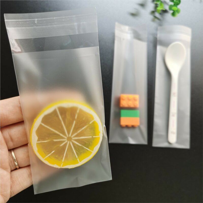 100Pcs Plastic Self-Adhesive Jewelry Packaging Bag Resealable Transparent Storage Party Gift Wrapping For Candy Biscuit Bags