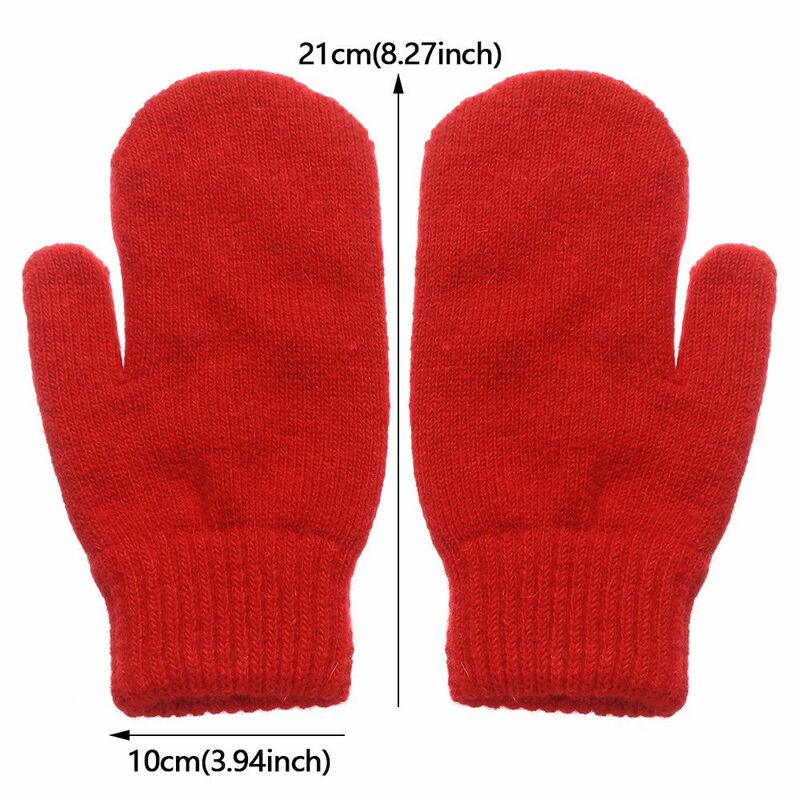 Warm Winte Solid Color Plush All Fingers Winter Gloves Rabbit Hair Mittens Double Layer