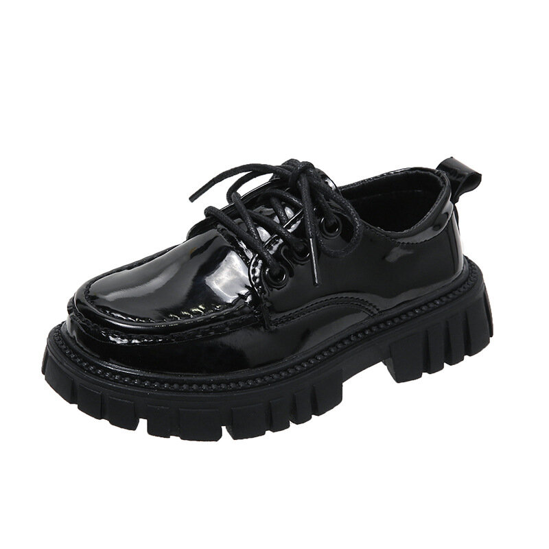 Wednesday Addams Shoes Cosplay Baby Girls Lmitation Leather Shoes 2023 New Black Cosplay Shoes Princess Dress Shoes 2-16 Years