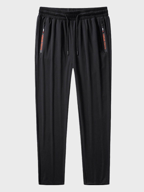 Letnie oddychające siatkowe czarne spodnie dresowe męskie biegaczy odzież sportowa luźne spodnie męskie casualowe spodnie dresowe Plus rozmiar 7XL 8XL 9XL