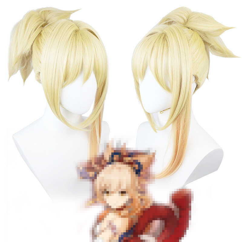 Blonde Wig Anime Cosplay Periwig Adult Simulate Hair Anime Exhibition Hair Styling Props Halloween Disguised Accessories