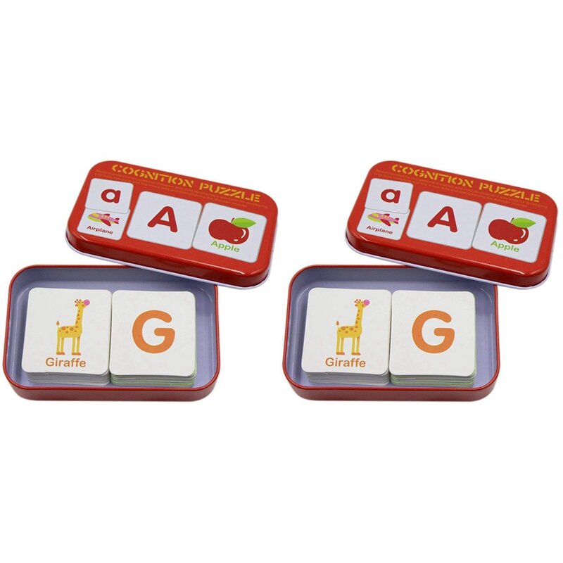 2x Anti-Riss-Flash-Karten lernen Alphabet-Puzzle-Karten, mentale Aufbewahrung sbox Alphabet