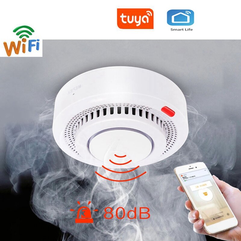 Zigbee Version Graffiti Smoke Sensor Intelligent Smoke Detector Tuya Multi-Function Portable Smoke Alarms Easy To Use