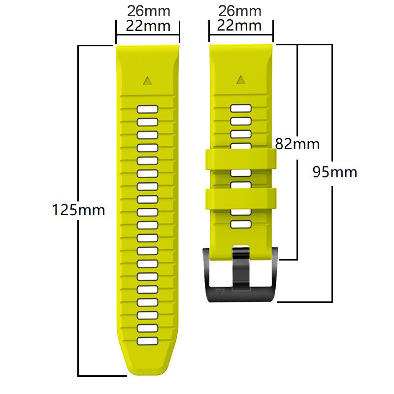 22mm 26mm Width Soft Silicone Watch Strap For Garmin Fenix 7 7X Pro 6 6X 5 5X Plus QuickFit Band For Epix Pro Gen 2 47mm 51mm