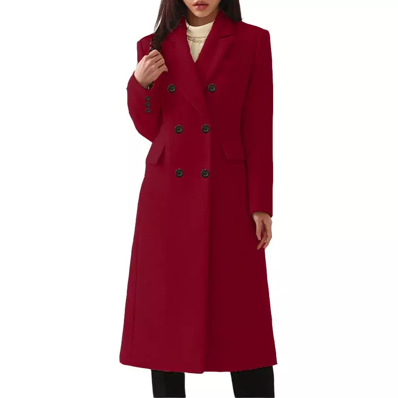 Manteau long en laine pour femme, manteau grande taille, Europe et États-Unis, mode automne et hiver, tendance, nouveau