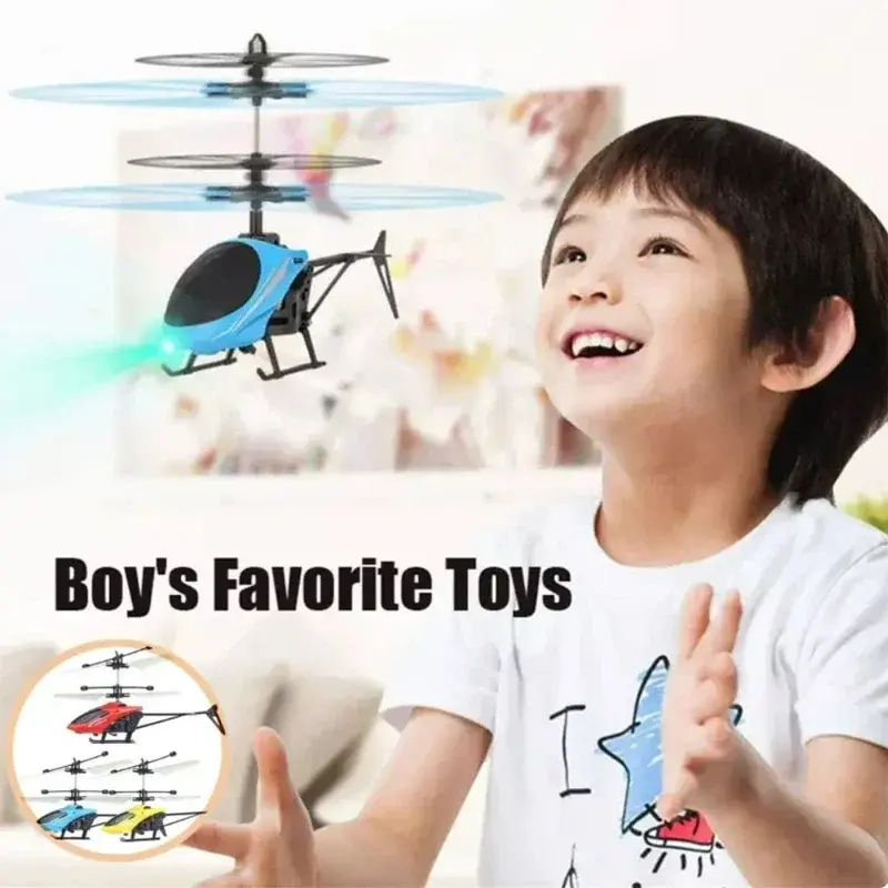Mini avión volador con Control remoto para niños, helicóptero, Mini Avión de interacción, detección de gestos, luz intermitente, juguete para niños