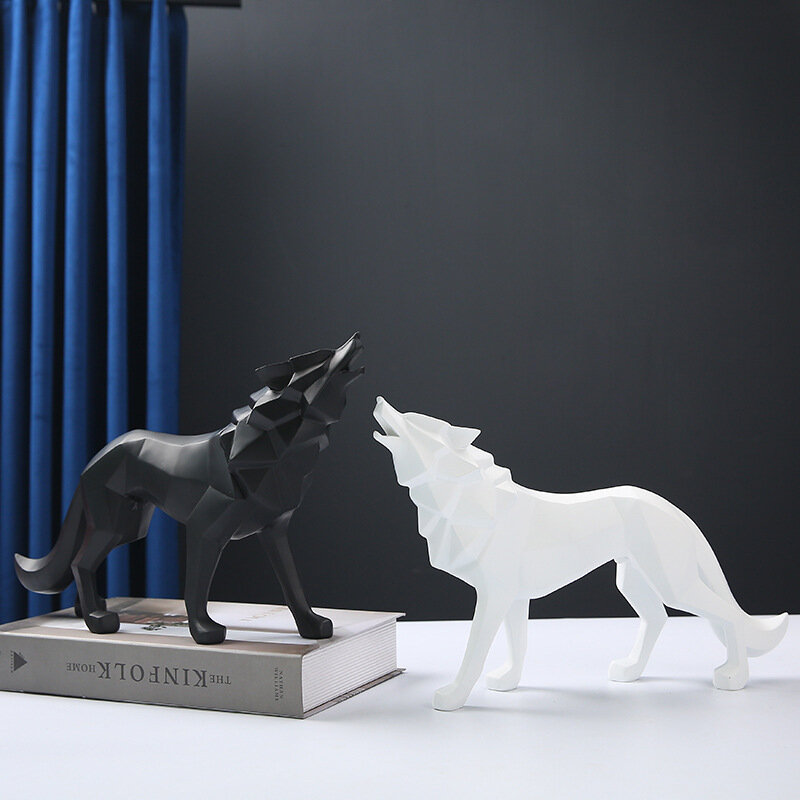 Nordycki kreatywny zwierzę geometryczny wilk Ornament dom salon dekoracja na biurko prezent