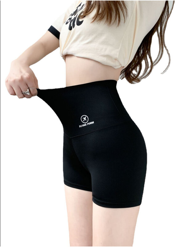 Sexy Invisible Zipper Open Crotch Yoga Shorts Fitness Sport Women Black Elastic Tight Shorts Bottoms