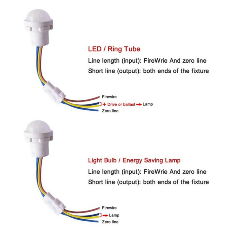 110V 220V LED PIR Sensor Automático Interruptor de Luz Infravermelho Sensor de Movimento LED Night Light Home Indoor Outdoor Sensor Light Switch