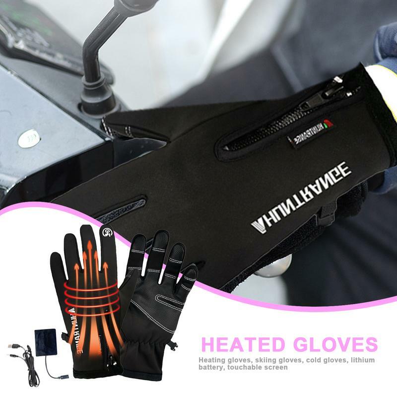 Gants chauffants électriques à chauffage rapide pour l'hiver, gants imperméables avec doigts complets pour le jogging et le ski