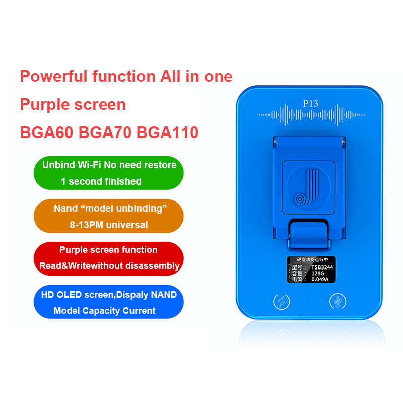 JC P13 PCIE NAND Hard Disk Programmer for 8-13 Promax Nand Flash Read and Write SN Data Unbind Wifi DFU Box Tools