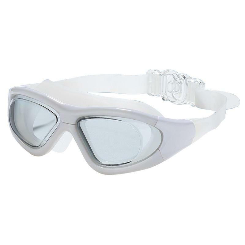 Kacamata renang pemandangan lebar kacamata renang antikabut kacamata renang dengan perlindungan Uv dan tidak bocor untuk wanita pria anak-anak dewasa