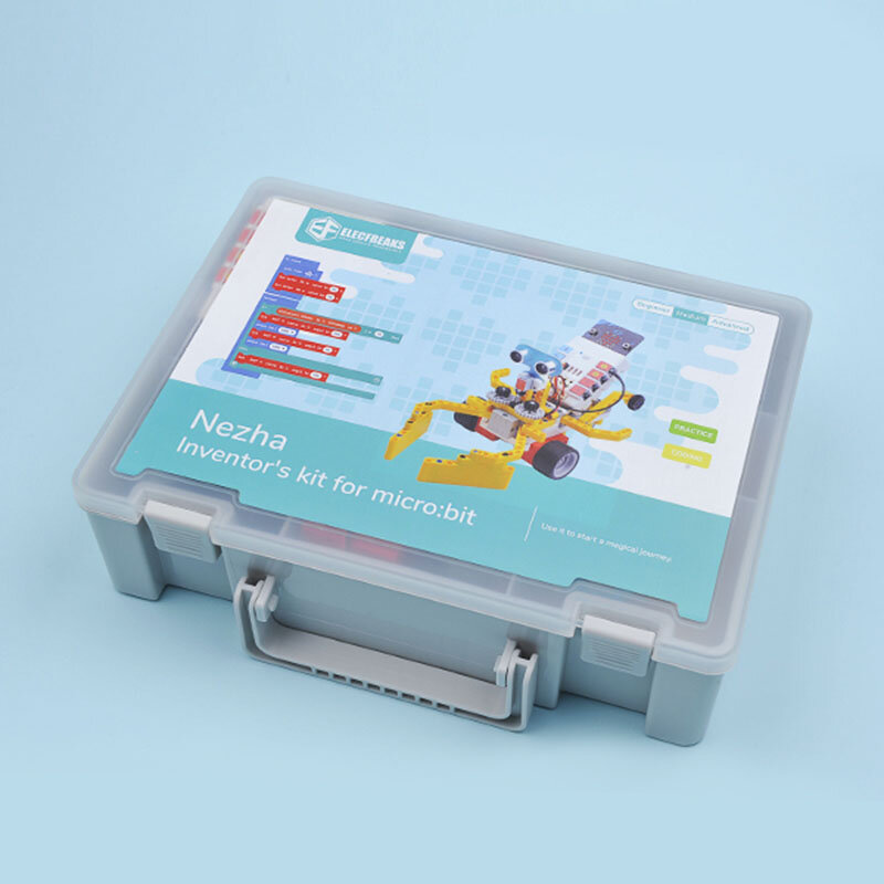 ELECFREAKS – Kit d'inventeur 48 en 1 micro:bit Nezha, sans micro:bit Board, 400 pièces de briques, accessoires de codage interactif